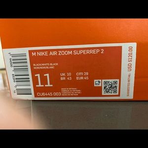 Brand new with box, mens Nike Air Zoom Superrep 2.  Never worn, or tried on.